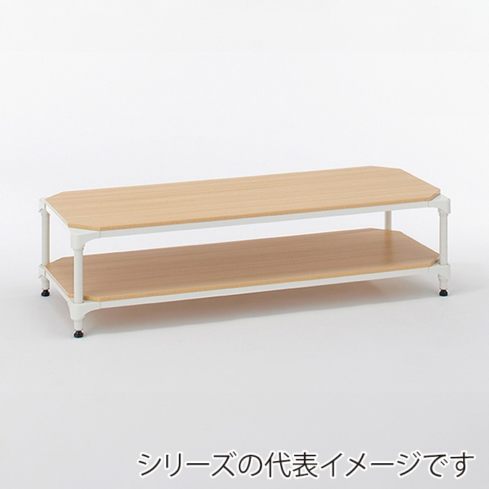 エレクター シェルフパーツ ベーシック ウッドシェルフ 天板用 W1200×D450mmナチュラルウッド ホワイトフレーム 1枚(ご注文単位1枚)【直送品】