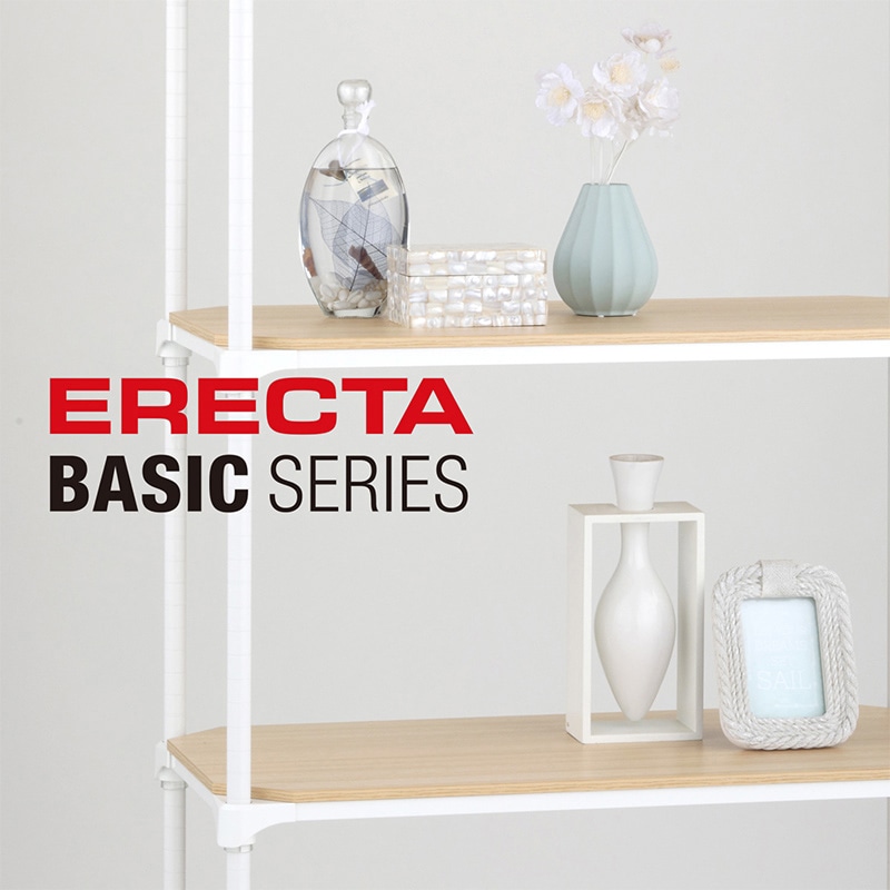 エレクター シェルフパーツ ベーシック ウッドシェルフ 棚用 W1200×D450mmナチュラルウッド ホワイトフレーム 1枚(ご注文単位1枚)【直送品】