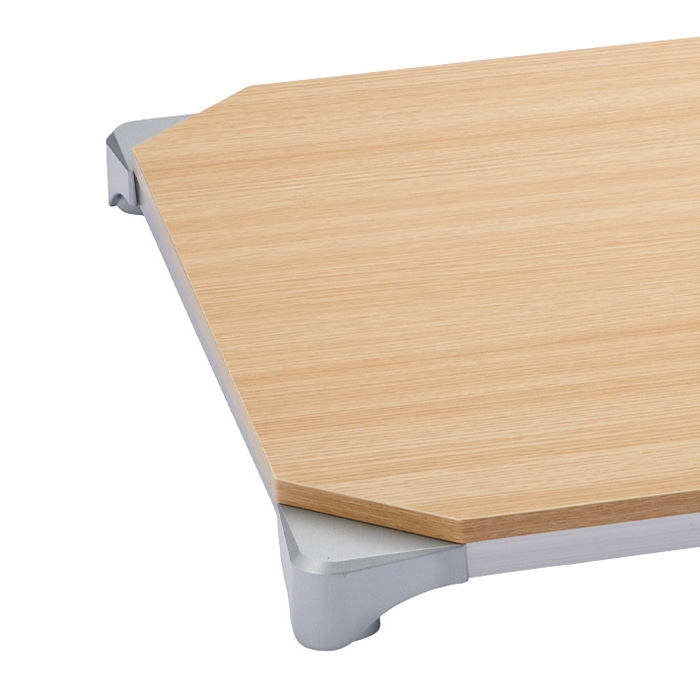 エレクター シェルフパーツ ベーシック ウッドシェルフ 天板用 W1200×D450mmナチュラルウッド シルバーフレーム 1枚(ご注文単位1枚)【直送品】