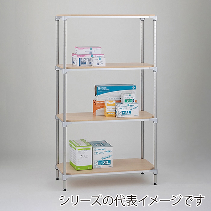 エレクター シェルフパーツ　ベーシック　ウッドシェルフ　棚用 W1200×D600mmナチュラルウッド シルバーフレーム 1枚（ご注文単位1枚）【直送品】