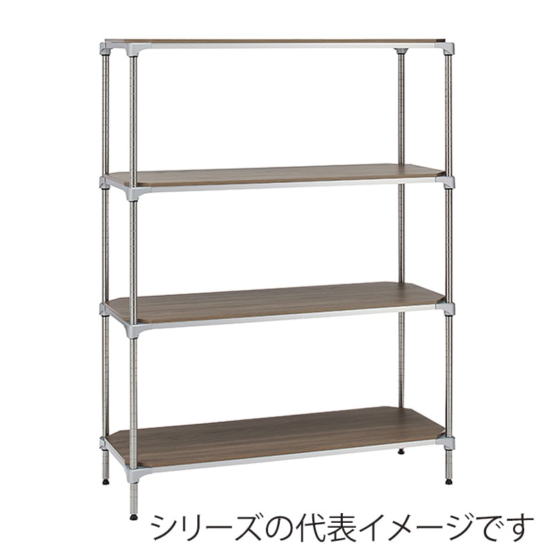 エレクター シェルフパーツ ベーシック ウッドシェルフ 棚用 W900×D600mm ウォールナット シルバーフレーム 1枚(ご注文単位1枚)【直送品】