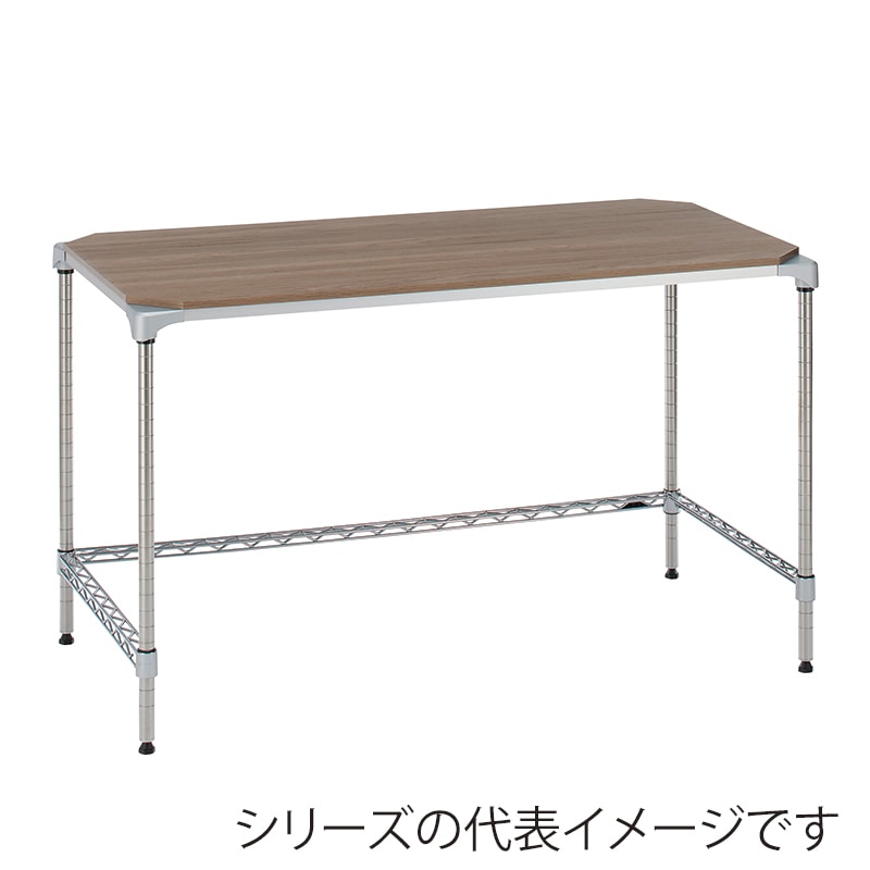 エレクター シェルフパーツ ベーシック ウッドシェルフ 天板用 W1200×D600mm ウォールナット シルバーフレーム 1枚(ご注文単位1枚)【直送品】