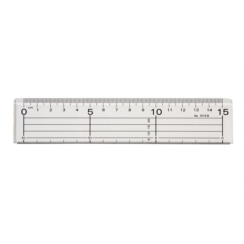 伊藤忠リーテイルリンク アクリル定規　メタルガイド付 15cm 9115B 1本（ご注文単位400本）【直送品】
