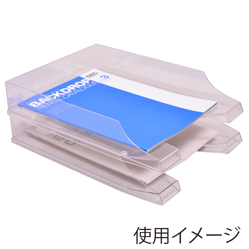 伊藤忠リーテイルリンク 収納ボックス レタートレー A4縦 クリア QTCL727 1個(ご注文単位32個)【直送品】