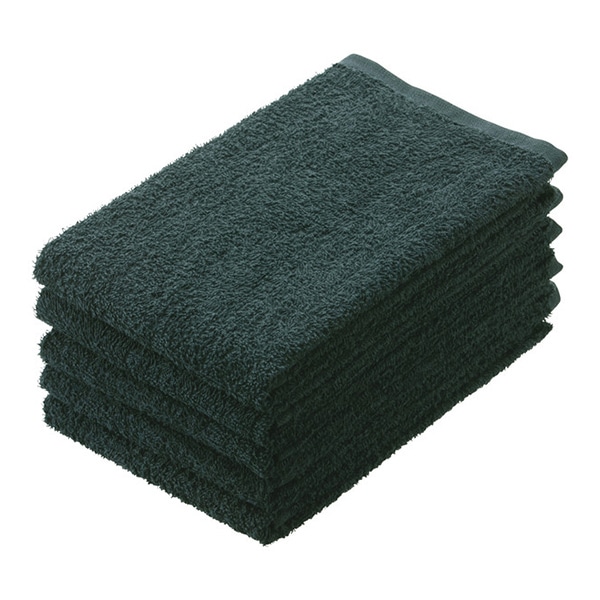 伊藤忠リーテイルリンク フェイスタオル　ダークカラー 黒　5枚入 FTD-4　1パック（ご注文単位48パック）【直送品】