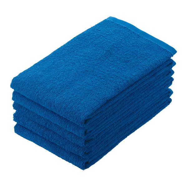 伊藤忠リーテイルリンク フェイスタオル　ダークカラー 青　5枚入 FTD-3　1パック（ご注文単位48パック）【直送品】