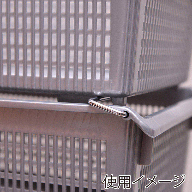 伊藤忠リーテイルリンク 収納ボックス スタックトレー メタルハンドル付 深型 小 グレー V675 1個(ご注文単位12個)【直送品】