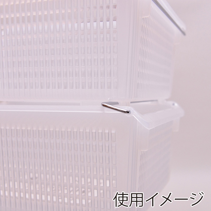 伊藤忠リーテイルリンク 収納ボックス　スタックトレー　メタルハンドル付 深型　小　ホワイト STA4D-N 1個（ご注文単位12個）【直送品】