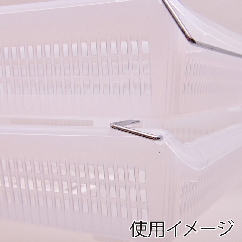 伊藤忠リーテイルリンク 収納ボックス　スタックトレー　メタルハンドル付 浅型　大　ホワイト STA3S-N 1個（ご注文単位6個）【直送品】