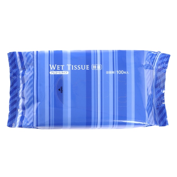 伊藤忠リーテイルリンク 除菌ウェットティッシュ アルコールタイプ 詰替用 100枚入 DPN-003 1パック(ご注文単位24パック)【直送品】