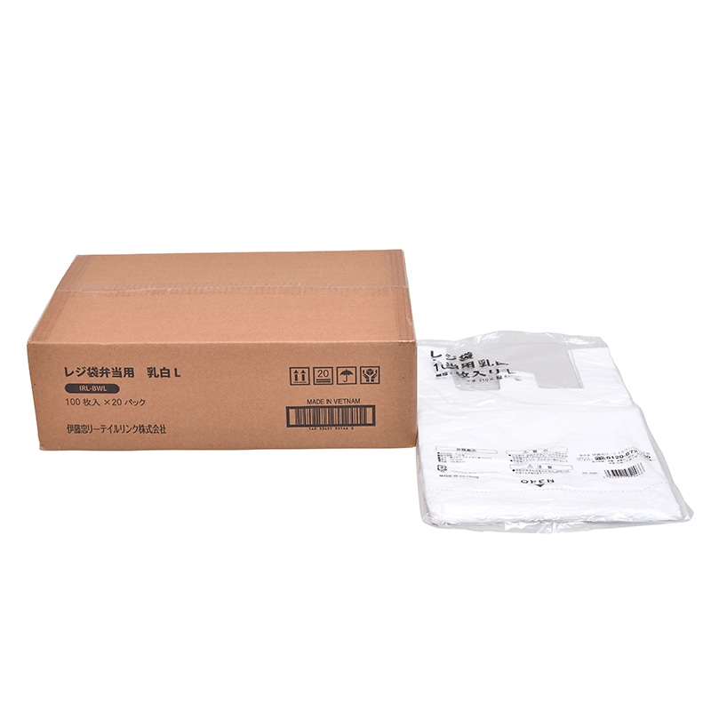 伊藤忠リーテイルリンク レジ袋 L　乳白　100枚入 IRL-BWL　1パック（ご注文単位20パック）【直送品】