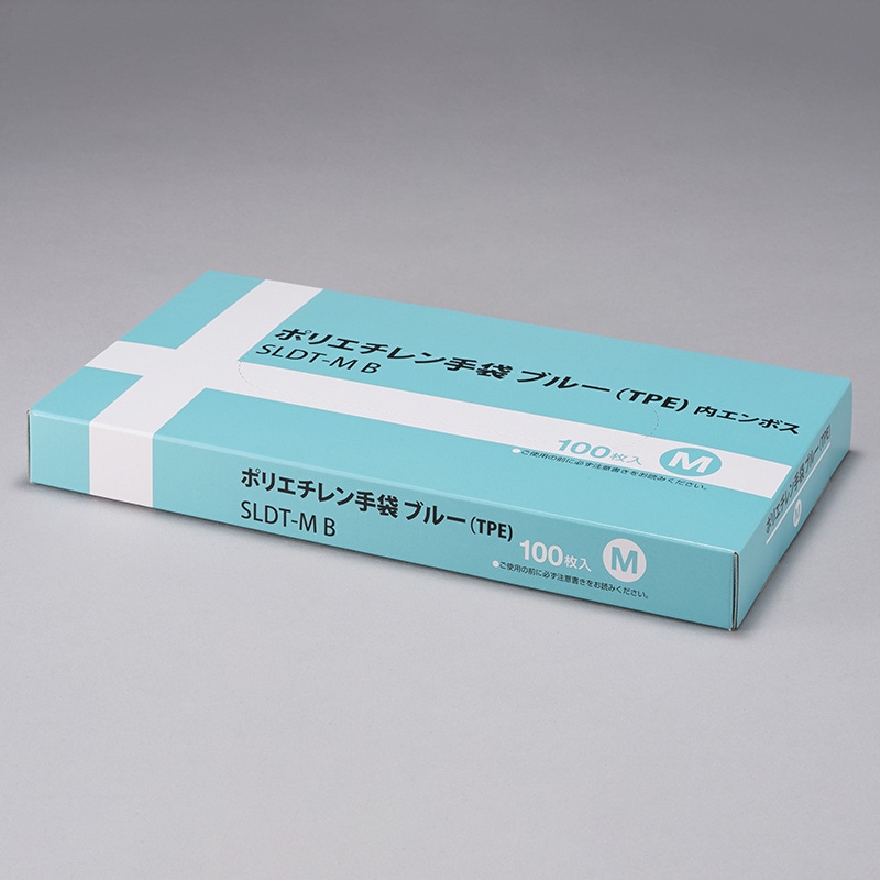 伊藤忠リーテイルリンク ポリエチレン手袋　TPE　内エンボス M　ブルー　100枚入 SLDT-M　B 1箱（ご注文単位20箱）【直送品】