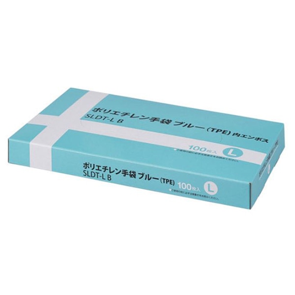 伊藤忠リーテイルリンク ポリエチレン手袋　TPE　内エンボス L　ブルー　100枚入 SLDT-L　B 1箱（ご注文単位20箱）【直送品】
