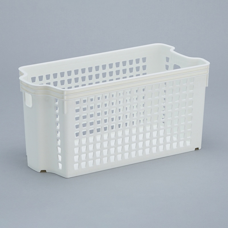 伊藤忠リーテイルリンク 収納ボックス　スタッキングバスケット 深型　小　ホワイト SB14117　1個（ご注文単位36個）【直送品】