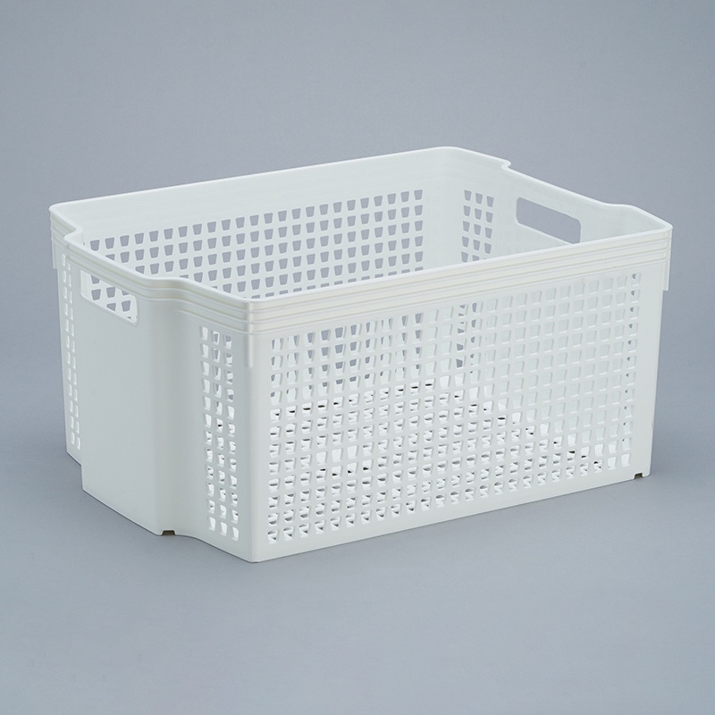 伊藤忠リーテイルリンク 収納ボックス　スタッキングバスケット A4サイズ対応　大　ホワイト SB14122　1個（ご注文単位18個）【直送品】