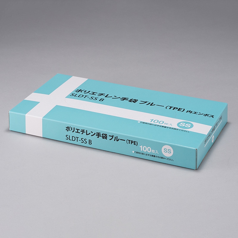 伊藤忠リーテイルリンク ポリエチレン手袋　TPE　内エンボス SS　ブルー　100枚入 SLDT-SS　B 1箱（ご注文単位20箱）【直送品】