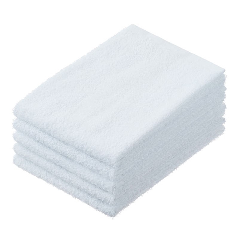 伊藤忠リーテイルリンク 少し厚手のフェイスタオル ホワイト　5枚入 　1パック（ご注文単位32パック）【直送品】