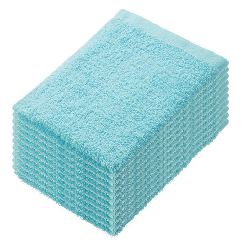 伊藤忠リーテイルリンク 少し厚手のおしぼりタオル ブルー　10枚入 　1パック（ご注文単位30パック）【直送品】