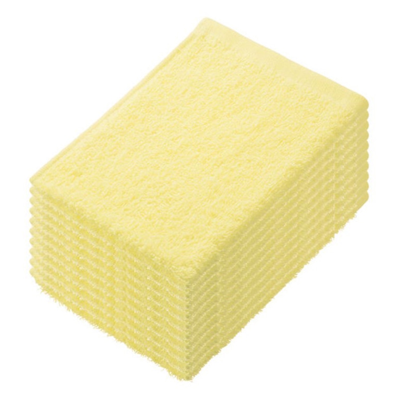 伊藤忠リーテイルリンク 少し厚手のおしぼりタオル イエロー　10枚入 　1パック（ご注文単位30パック）【直送品】