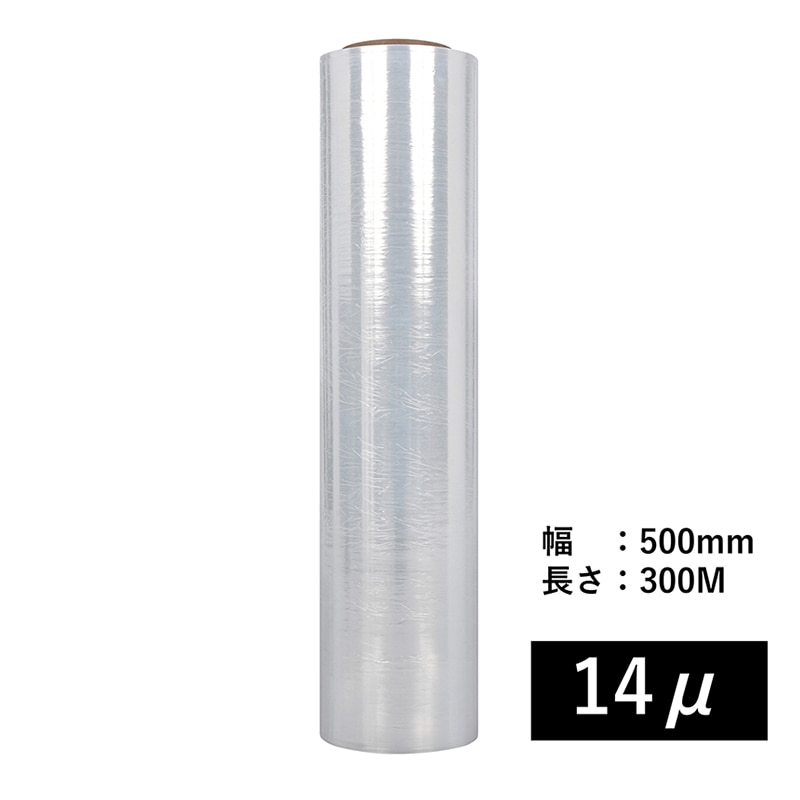 伊藤忠リーテイルリンク ストレッチフィルム 14μ 500mm×300m ITZD01 1巻(ご注文単位6巻)【直送品】