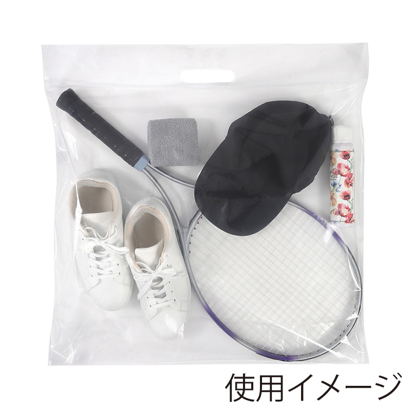 伊藤忠リーテイルリンク 持ち手付 大型チャック袋 厚み0.08mm 600×600mm TBZ-01 1袋（ご注文単位25袋）【直送品】