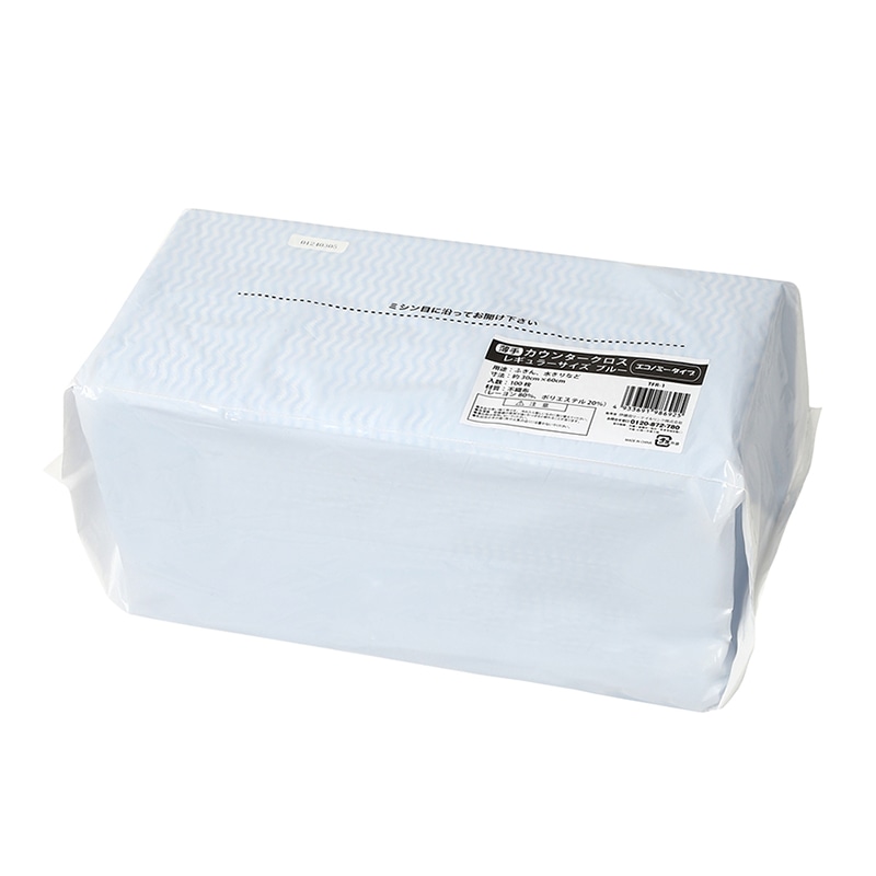 伊藤忠リーテイルリンク 薄手カウンタークロス レギュラーサイズ ブルー 100枚入 TFR-1 1パック（ご注文単位12パック）【直送品】