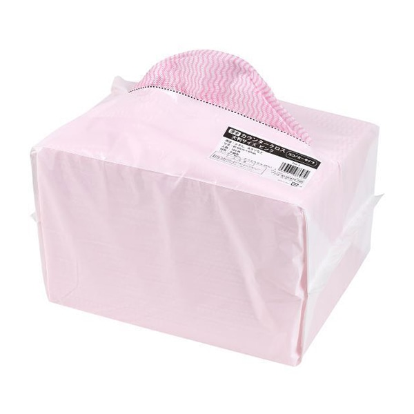 伊藤忠リーテイルリンク 薄手カウンタークロス 大判サイズ ピンク 100枚入 TFO-2 1パック（ご注文単位12パック）【直送品】