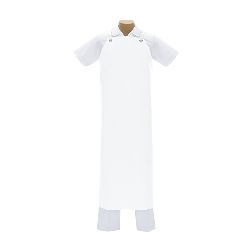 防水ソフトエプロン ソフト胸付前掛 550 M ホワイト 1枚(ご注文単位1枚)【直送品】