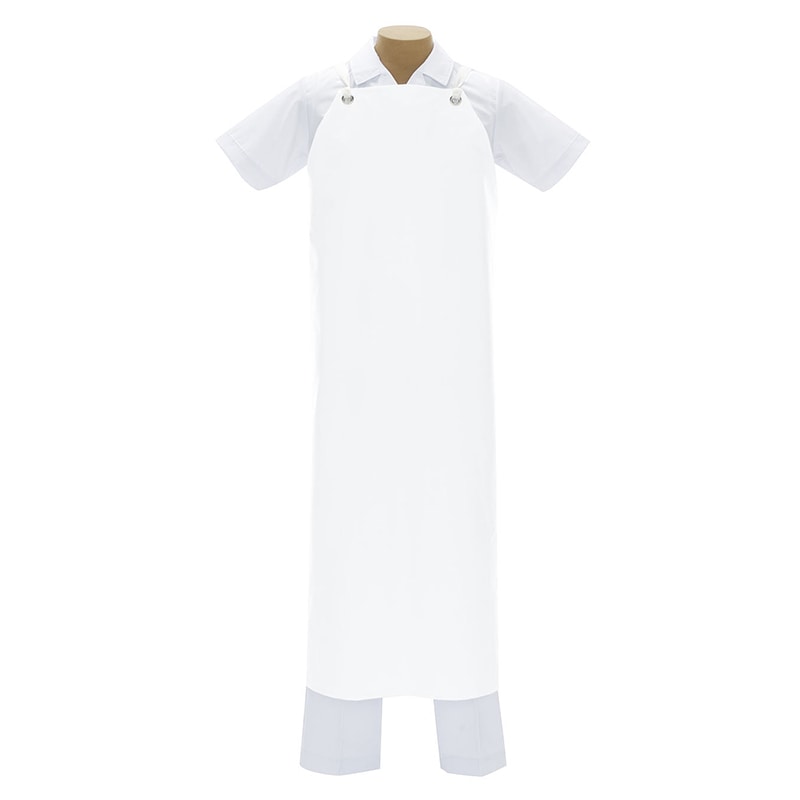 防水ソフトエプロン ソフト胸付前掛 550 L ホワイト 1枚(ご注文単位1枚)【直送品】