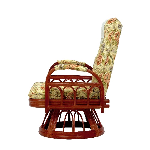 萩原 リクライニング籐回転椅子 ハイタイプ RZ-923 1台(ご注文単位1台)【直送品】