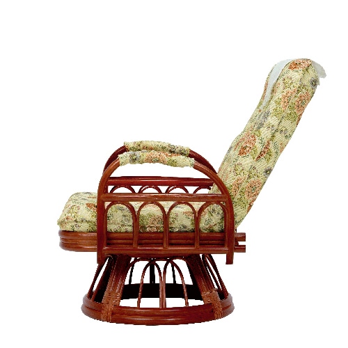 萩原 リクライニング籐回転椅子 ハイタイプ RZ-923 1台(ご注文単位1台)【直送品】