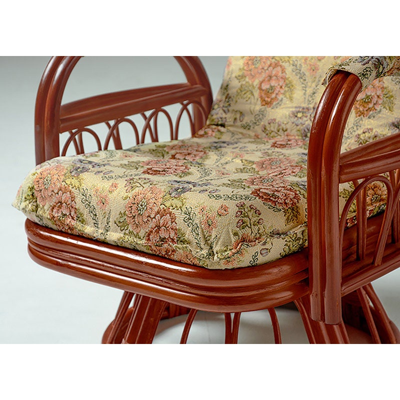 萩原 リクライニング籐回転椅子 ハイタイプ RZ-923 1台(ご注文単位1台)【直送品】