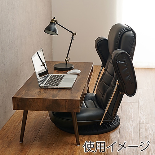 萩原 レザー回転座椅子 ブラック LZ-1081BK 1台(ご注文単位1台)【直送品】