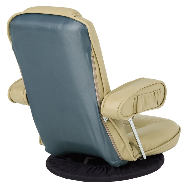 萩原 レザー回転座椅子 ベージュ LZ-1081LGY 1台(ご注文単位1台)【直送品】