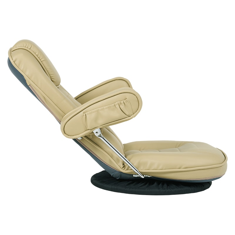 萩原 レザー回転座椅子 ベージュ LZ-1081LGY 1台(ご注文単位1台)【直送品】