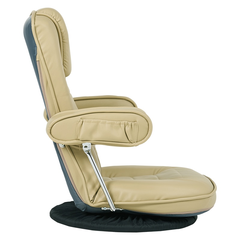 萩原 レザー回転座椅子 ベージュ LZ-1081LGY 1台(ご注文単位1台)【直送品】