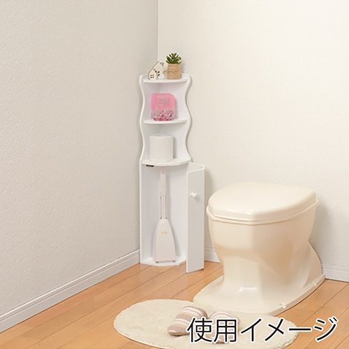 萩原 トイレラック スリム 幅16cm ホワイト MTR-4009WH 1台(ご注文単位1台)【直送品】