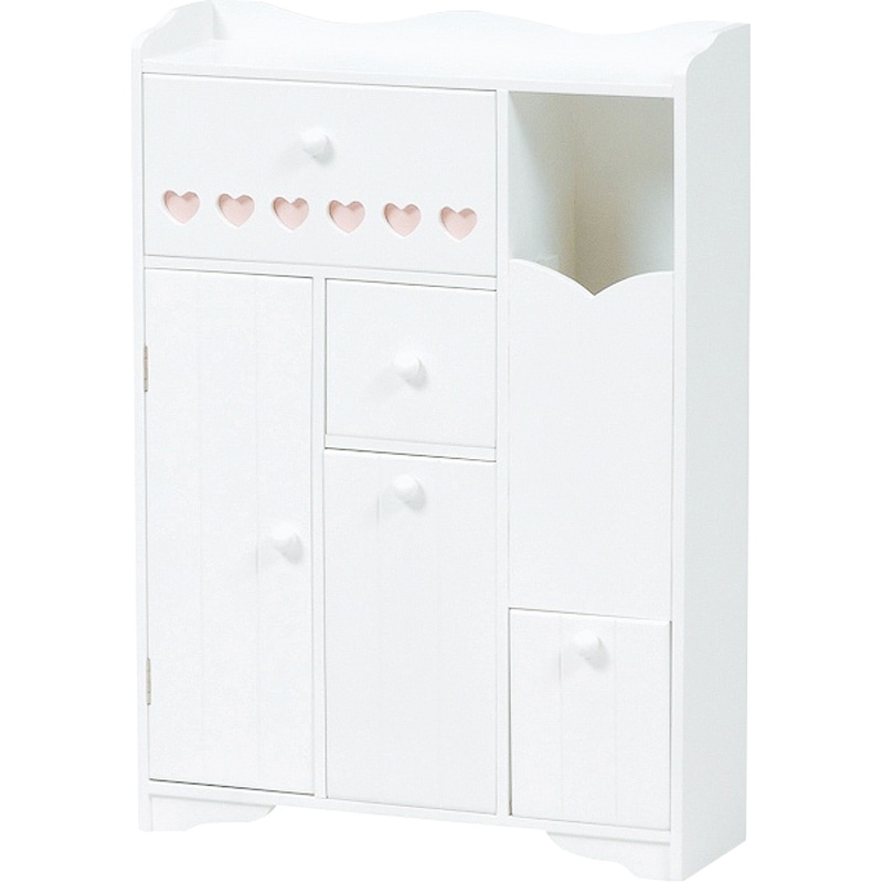 萩原 トイレラック 幅45cm ハートあり MTR-6510WH 1台(ご注文単位1台)【直送品】