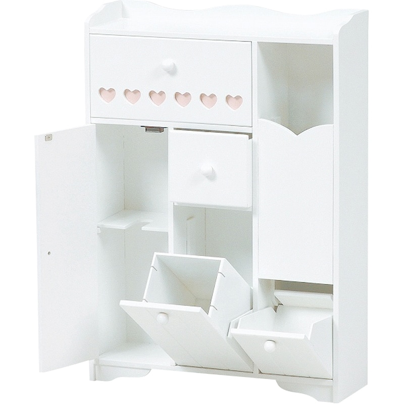 萩原 トイレラック 幅45cm ハートあり MTR-6510WH 1台(ご注文単位1台)【直送品】