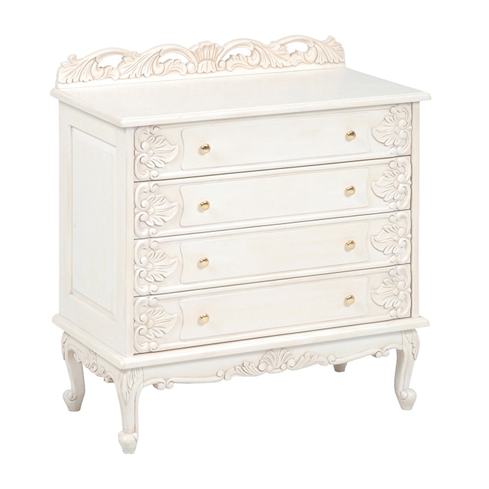 萩原 ワイドチェスト 幅80cm アンティークホワイト RCH-1755AW 1台(ご注文単位1台)【直送品】