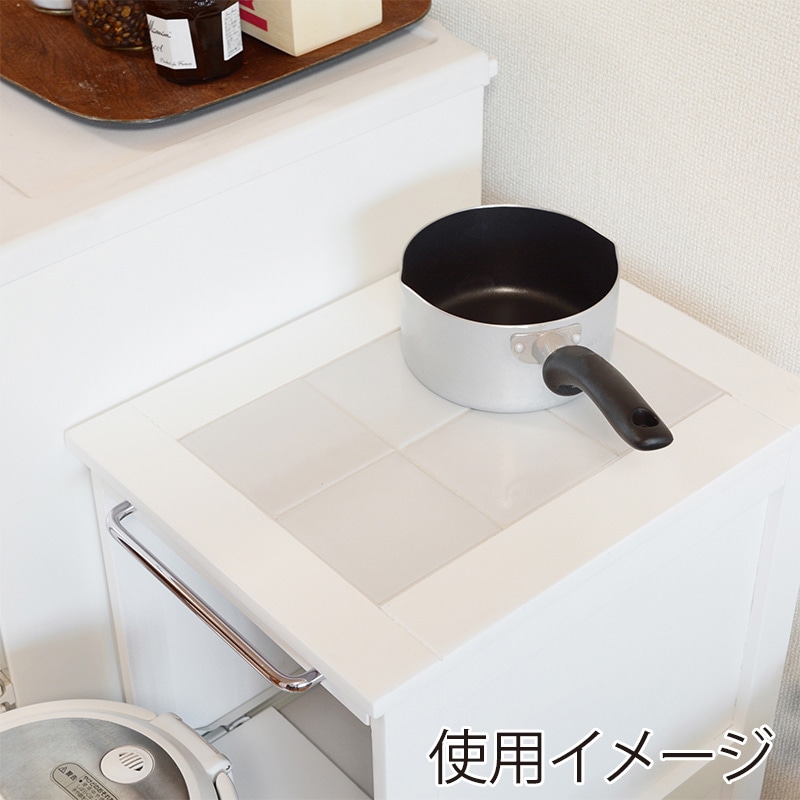 萩原 スライドキッチンワゴン キャスター付 ホワイト MW-6709WH 1台(ご注文単位1台)【直送品】