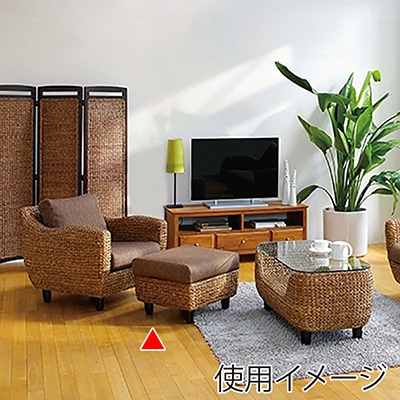 萩原 オットマン ウォーターヒヤシンス ブラウン RH-1012BR-OT 1台(ご注文単位1台)【直送品】