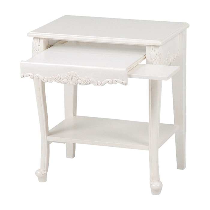 萩原 パソコンテーブル アンティークホワイト RT-1772AW 1台（ご注文単位1台）【直送品】