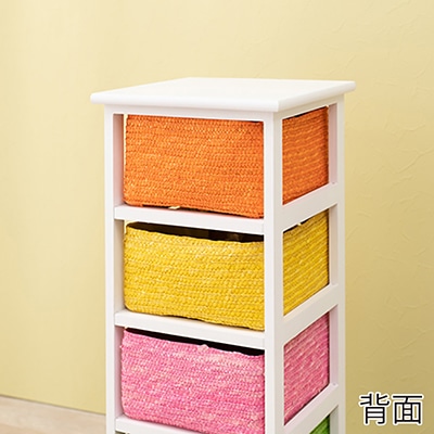 萩原 収納ボックス 引出し4杯 ホワイト MN-5514WH 1台(ご注文単位1台)【直送品】