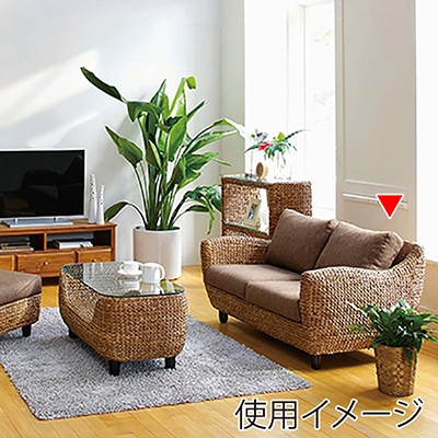 萩原 3人掛けソファー　ウォーターヒヤシンス ブラウン RL-1010BR-3C 1台（ご注文単位1台）【直送品】