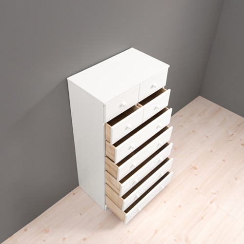 萩原 チェスト 幅60cm 引出し9杯 ホワイト MCH-6892WH 1台(ご注文単位1台)【直送品】