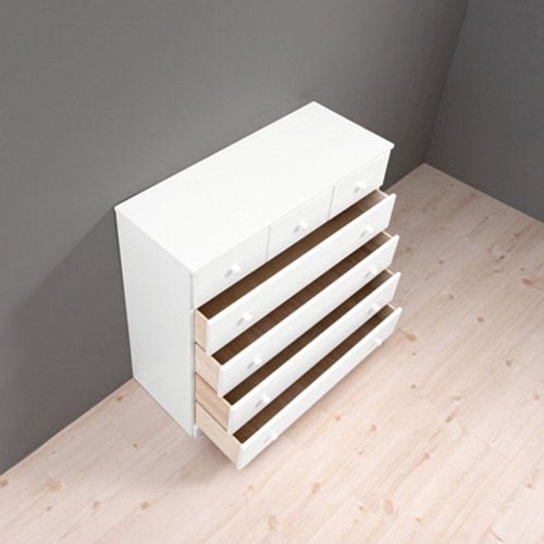 萩原 チェスト　幅87cm　引出し7杯 ホワイト MCH-6893WH 1台（ご注文単位1台）【直送品】