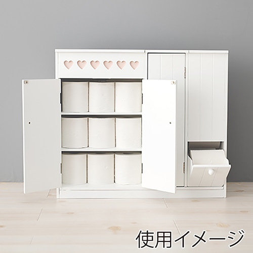 萩原 トイレラック 幅60cm ハートあり MTR-6112WH 1台(ご注文単位1台)【直送品】