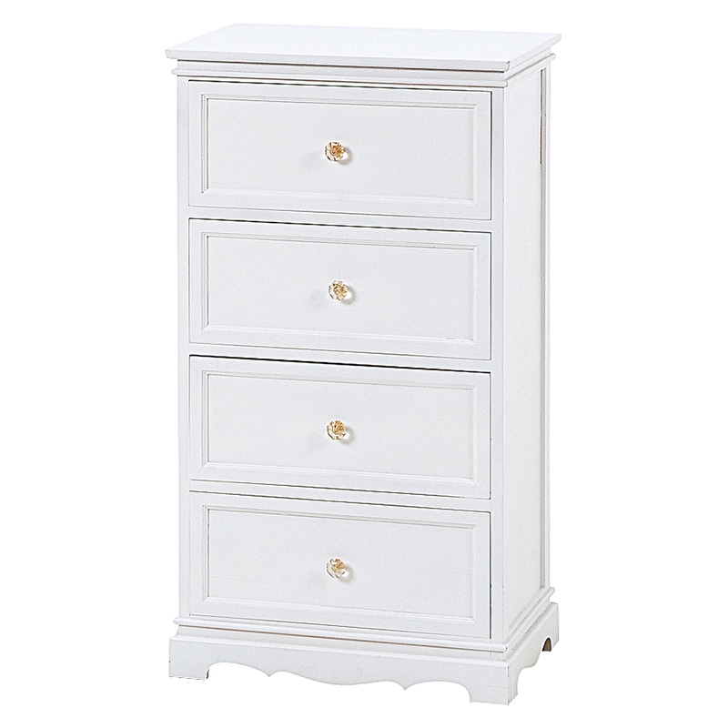 萩原 チェスト 幅50cm 4段 ホワイト MCH-6590WH 1台(ご注文単位1台)【直送品】