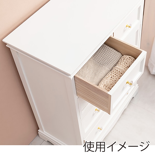 萩原 チェスト　幅60cm　4段 ホワイト MCH-6591WH 1台（ご注文単位1台）【直送品】